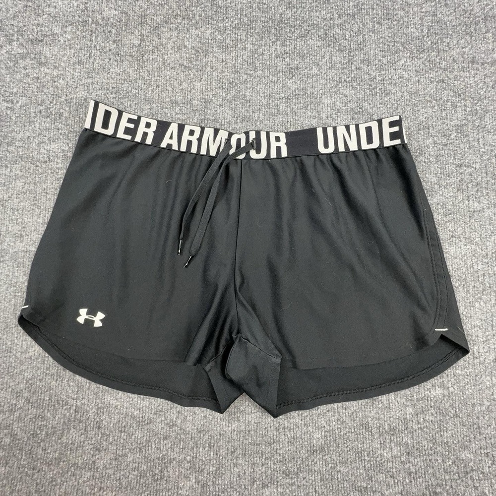 Under Armour Shorts Womens Large Black HeatGear 3 Inch Inseam Running Athletic